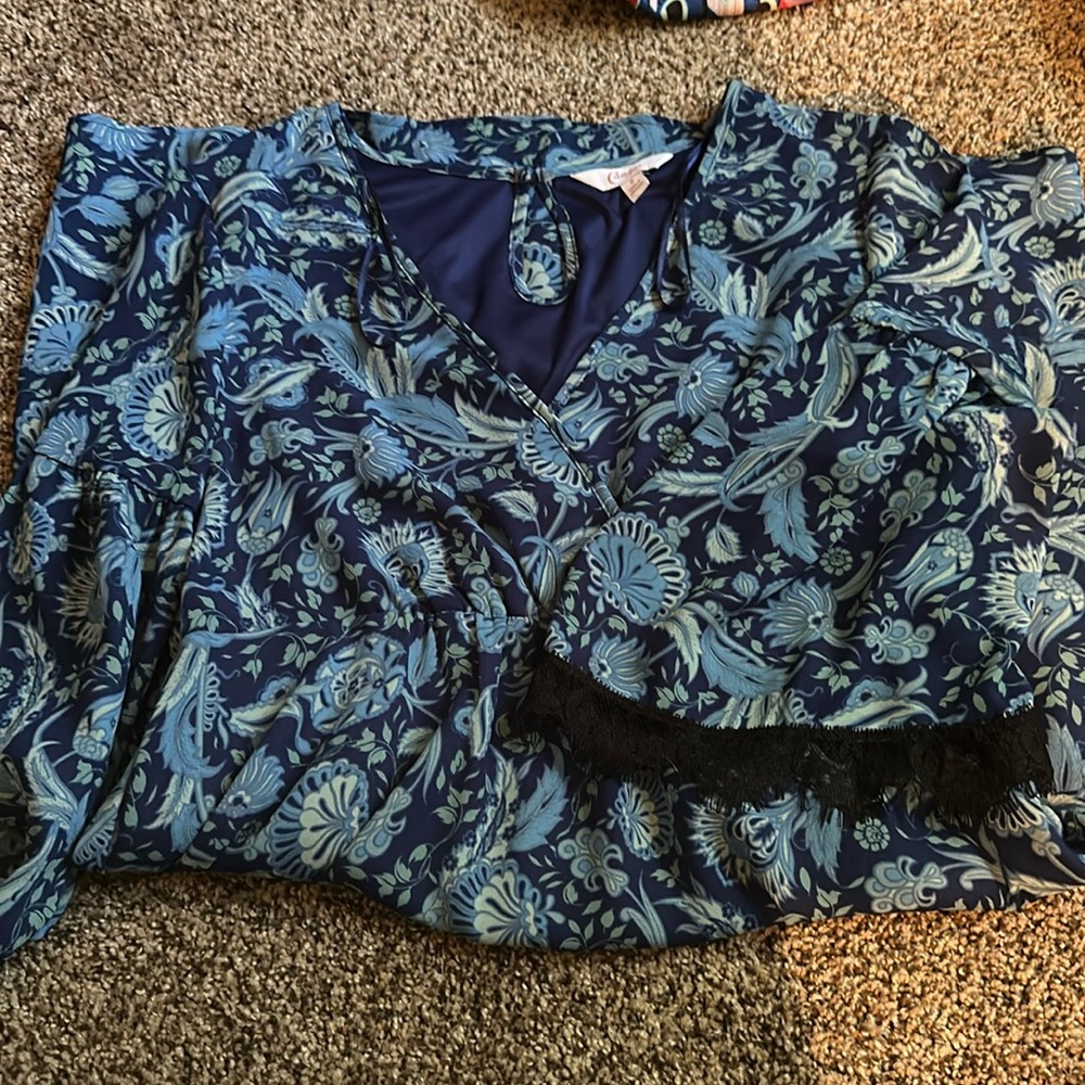 Candies small babydoll dress, blue print